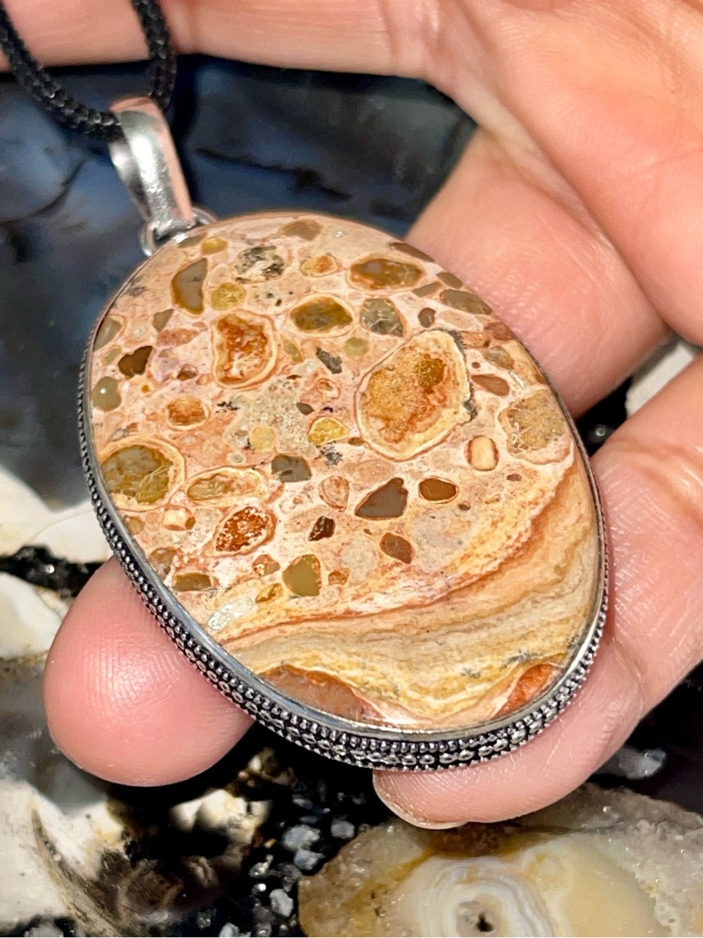 Leopardite Jasper Pendant 2 1/2”